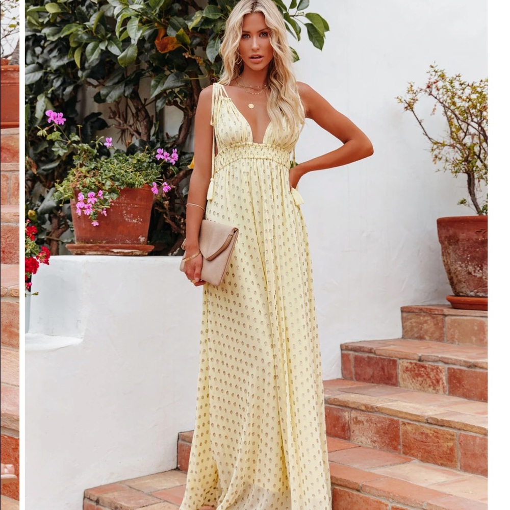 MAJESTIC METALLIC DETAILED MAXI DRESS